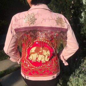 Boho Thai Elephant embellished jacket, lace size S